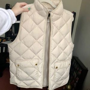 J. Crew Excursion Quilted Down Vest in cream
